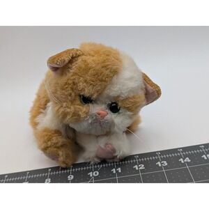 Tyco Kitty Kitty Kittens Plush Tan Purple Collar‎ Purrs Stuffed Animal Toy